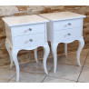 STOLIKI NOCNE 40X40/60 BIAŁE W POŁYSKU 2 SZT, 2 SZUFLADKI