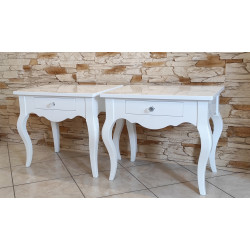 STOLIKI NOCNE 58x40/50 Z SZUFLADKĄ W BIAŁYM POŁYSKU