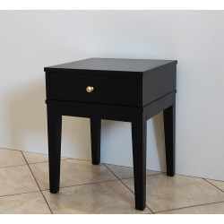 SZAFKA / STOLIK NOCNY 40X40/50 NA NOGACH PROSTYCH - CZARNY MAT
