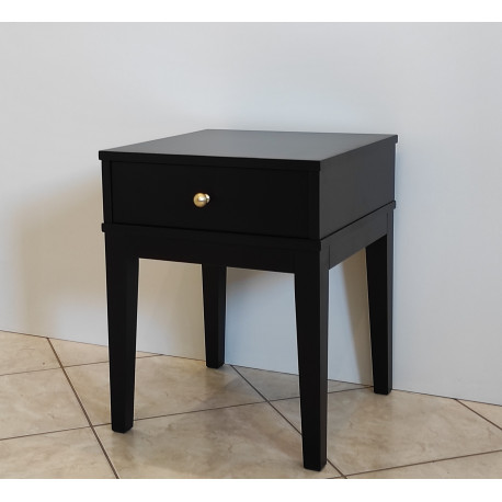 SZAFKA / STOLIK NOCNY 40X40/50 NA NOGACH PROSTYCH - CZARNY MAT
