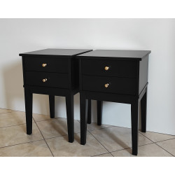 STOLIKI NOCNE NA NOGACH PROSTYCH 40X40/60 CZARNY MAT