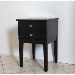 STOLIK / SZAFKA NOCNA 40X40/60 Z 2 SZUFLADKAMI - CZARNY MAT