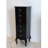 KOMODA / SŁUPEK 40X40/120 W CZARNYM WYSOKIM POŁYSKU, ZŁOTE GAŁKI