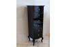 KOMODA / SŁUPEK 40X40/120 W CZARNYM WYSOKIM POŁYSKU, ZŁOTE GAŁKI