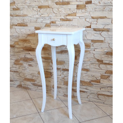 STOLIK / KWIETNIK 40X40/90 W BIAŁYM, WYSOKIM POŁYSKU
