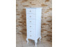 KOMODA / SŁUPEK 40X40/120 W BIAŁYM WYSOKIM POŁYSKU, ZŁOTE GAŁKI