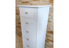 KOMODA / SŁUPEK 40X40/120 W BIAŁYM WYSOKIM POŁYSKU, ZŁOTE GAŁKI