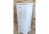 KOMODA / SŁUPEK 40X40/120 W BIAŁYM WYSOKIM POŁYSKU, ZŁOTE GAŁKI