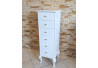 KOMODA / SŁUPEK 40X40/120 W BIAŁYM WYSOKIM POŁYSKU, ZŁOTE GAŁKI