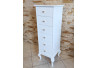 KOMODA / SŁUPEK 40X40/120 W BIAŁYM WYSOKIM POŁYSKU, ZŁOTE GAŁKI
