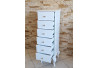 KOMODA / SŁUPEK 40X40/120 W BIAŁYM WYSOKIM POŁYSKU, ZŁOTE GAŁKI