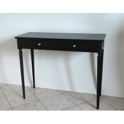CZARNY MAT, KONSOLA / TOALETKA 2 SZUFLADKI 100/38/80
