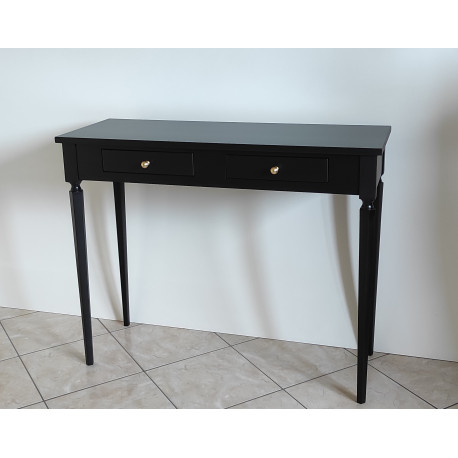 CZARNY MAT, KONSOLA / TOALETKA 2 SZUFLADKI 100/38/80