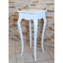 STOLIK / KWIETNIK 40X40/85 W BIAŁYM, WYSOKIM POŁYSKU