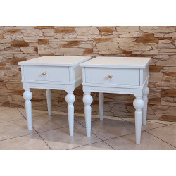 STOLIKI NOCNE 40X40/50 Z SZUFLADKĄ, BIAŁY MAT