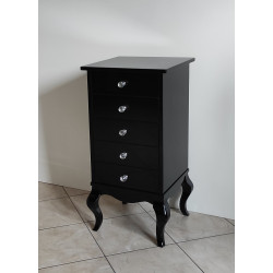 KOMODA / SŁUPEK 40x40/80 Z 5 SZUFLADKAMI CZARNY, W WYSOKIM POŁYSKU