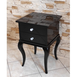 STOLIK / SZAFKA NOCNA 40X40/60 W CZARNYM, WYSOKIM POŁYSKU